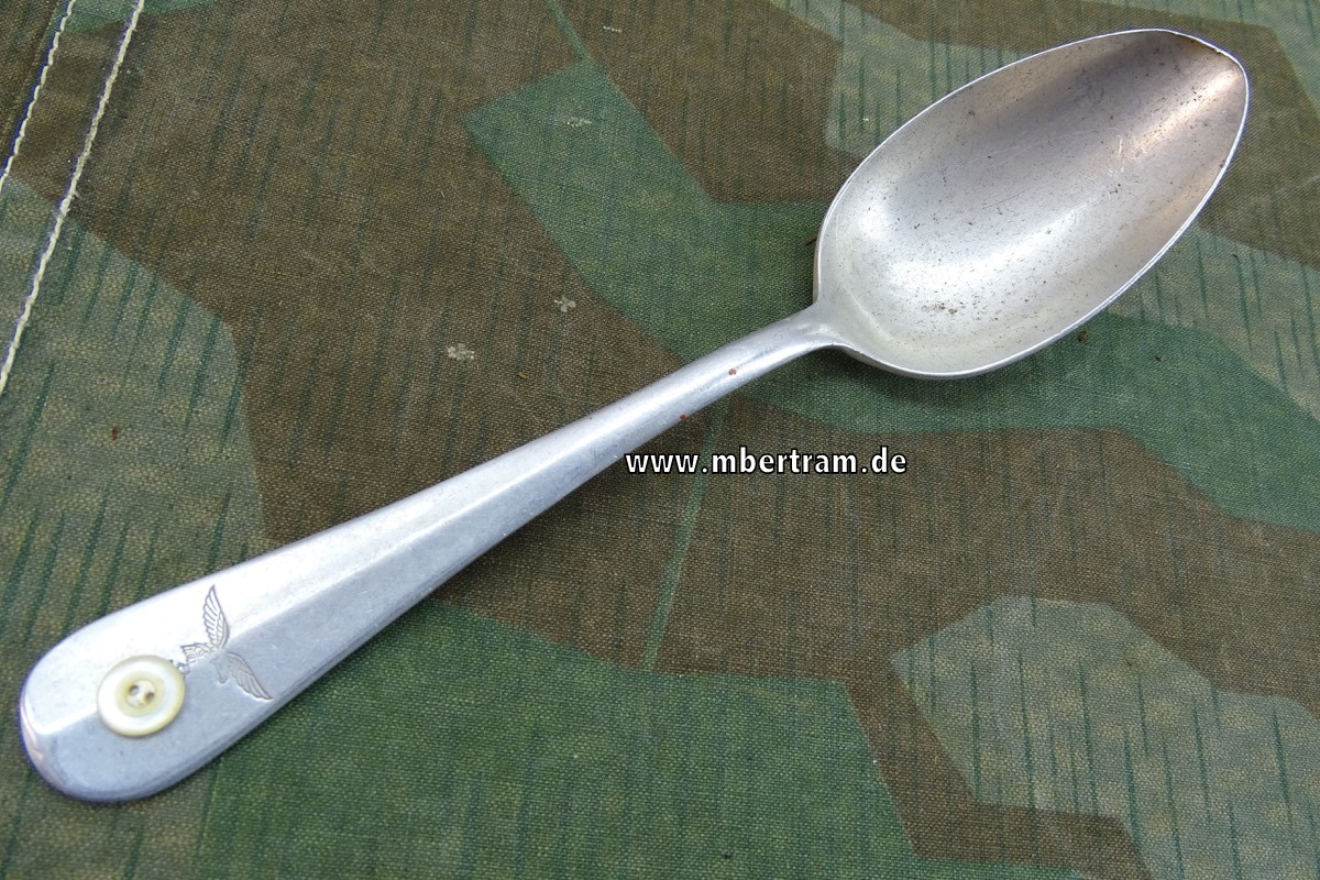 Luftwaffen Suppen Löffel, Alu: " Luftwaffen Hoheitsadler, FL.U.V. R.S.H 1939"