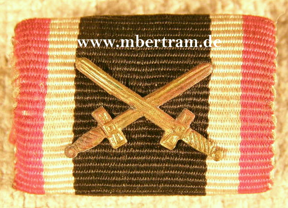 Einzel Bandspange KvK 2. Kl. 1939, aufgelegte Schwerter