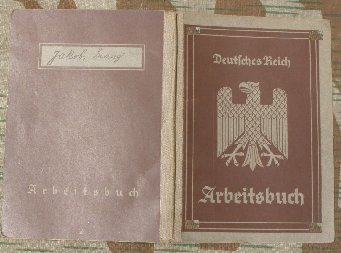 Arbeitsbuch Deutsches Reich . M 1933-39. Schlosser