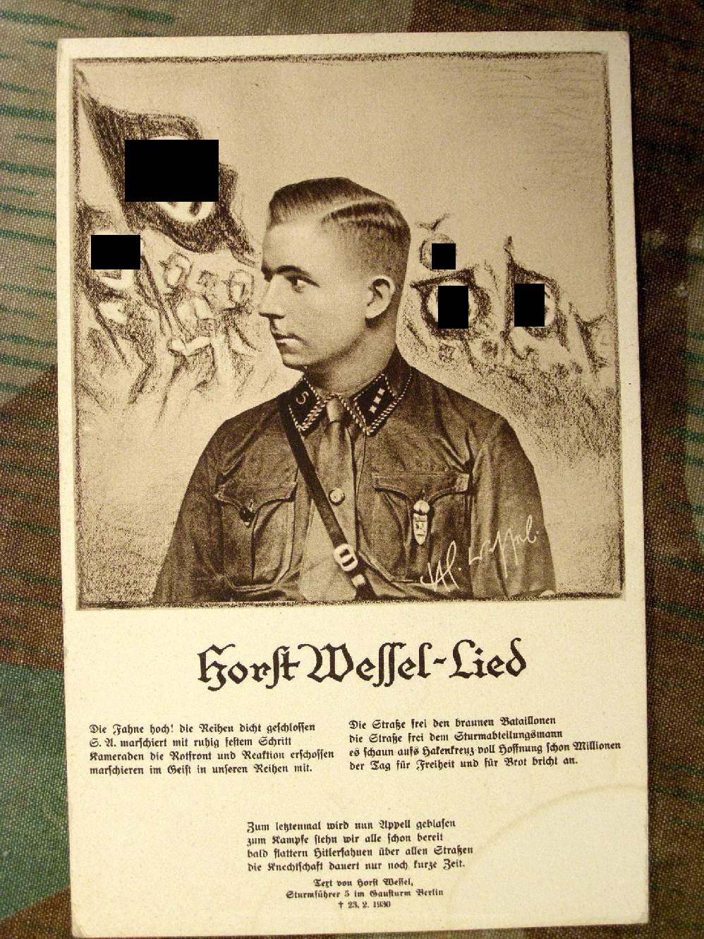 Propaganda Postkarte " Horst Wessel Lied"
