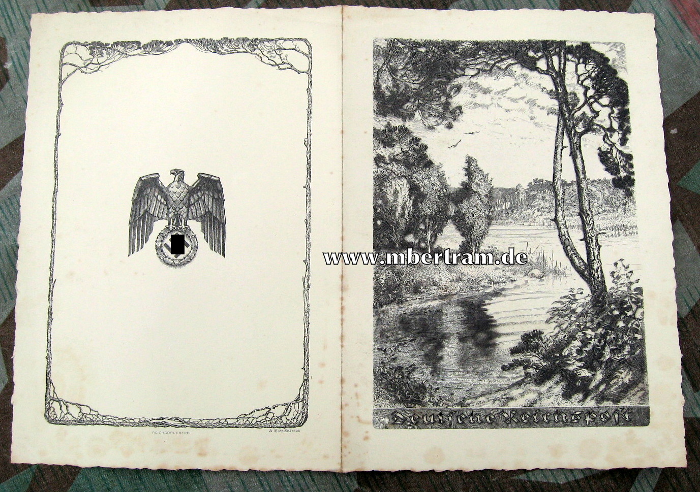 DIN A 4 Propaganda Schmuck- Telegramm, 4S. Reichsadler