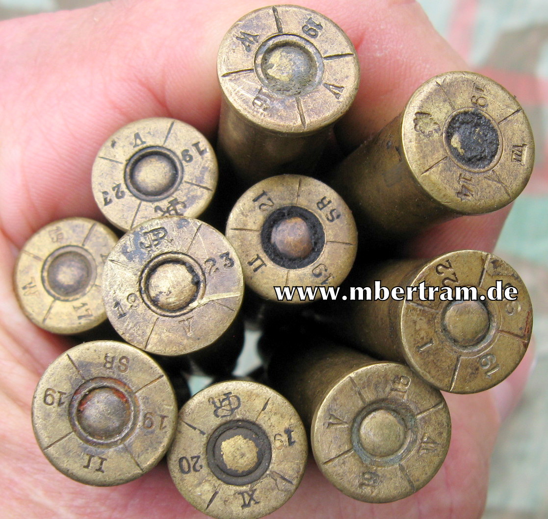 10 Patronen 8x50 Steyr Mannlicher M 95, 1913-27, 2 Clips