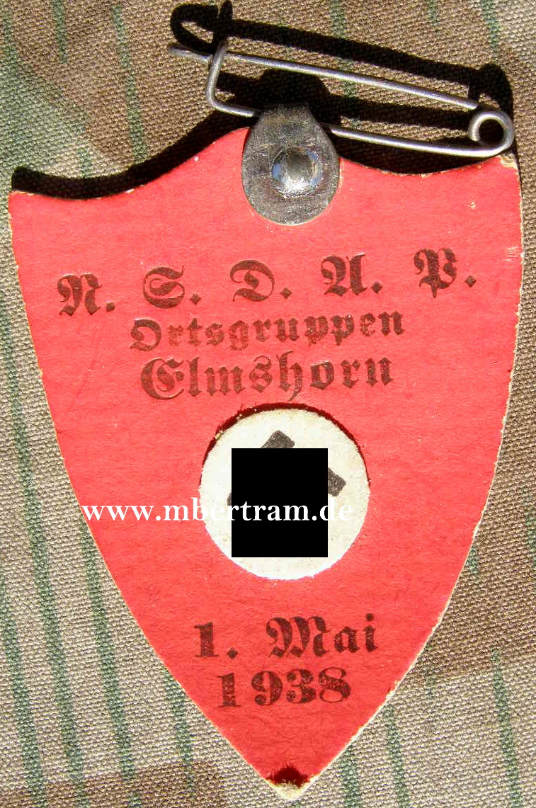 NSDAP Ortsgruppen Elmshorn, 1. Mai 1938, Pappe, bedruckt
