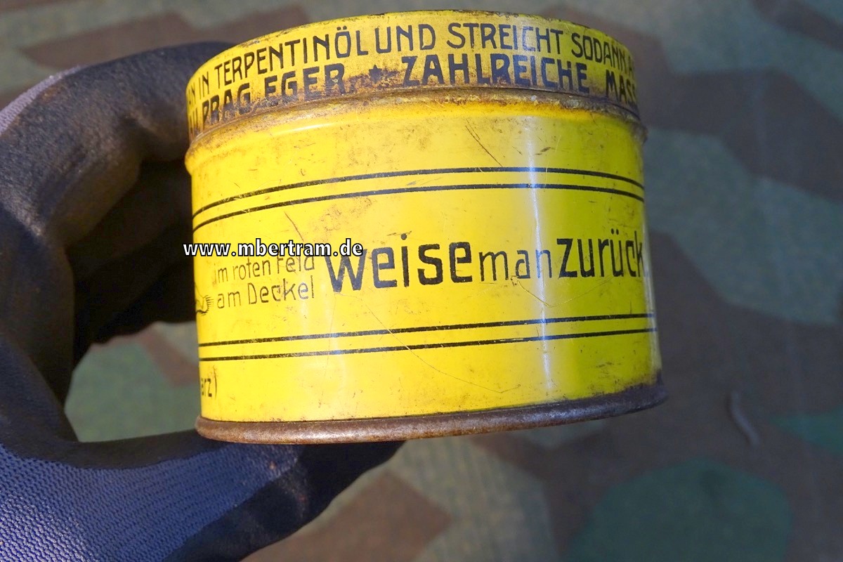 19628-4 Historisches Lederfett um 1914, " Seehund Gumitran Lederschmiere "