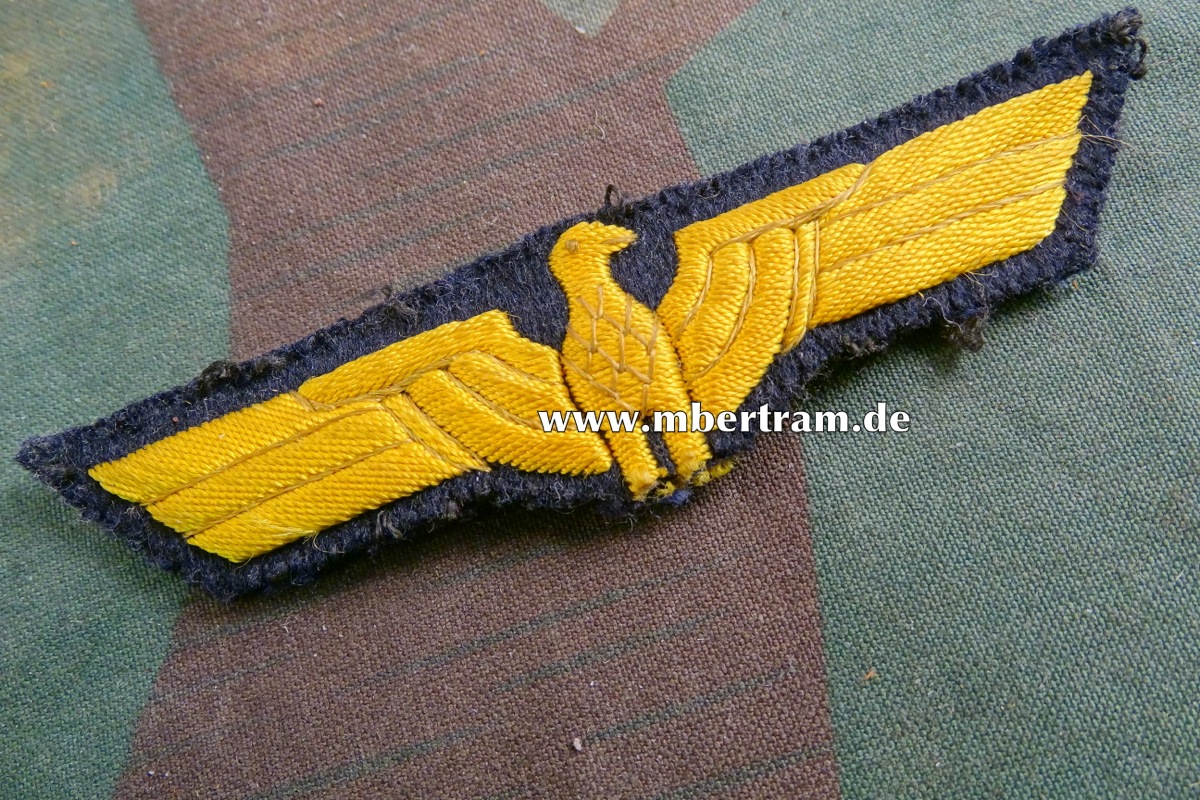 Brustadler Kriegsmarine für Unteroffiziere, Baumwollstickerei, entnazifiziert.