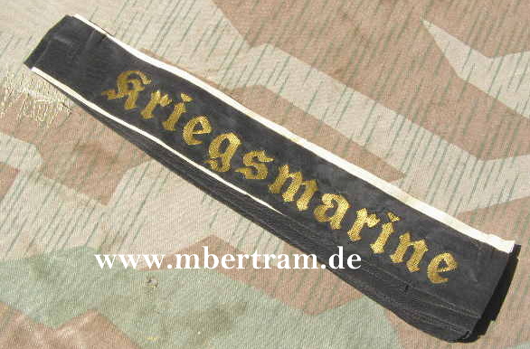 Mützenband "Kriegsmarine ", noch mit Verrpackungspapier