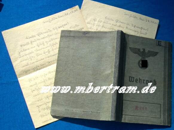 Wehrpass,Obergefreiter,Landessch.Kp.33 IIX/VI, Ehrenzeichen f. Frontkämpfer, Durchbruch z.Ärmelkanal