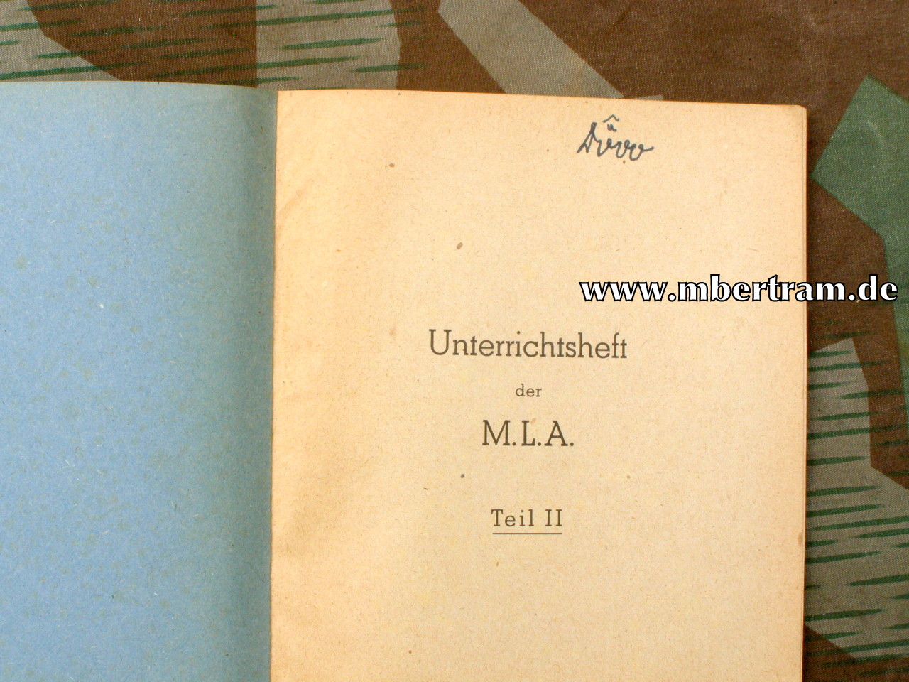 Unterrichtshefte der M.L.A., 1.u. 2. Teil,1943 DK Gold Träger