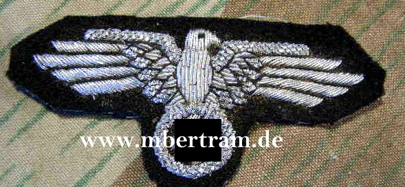 Replik: Offiziers Mützenadler Waffen- SS, handgestickt