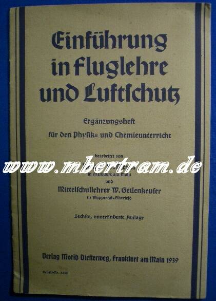 Einführung in Fluglehre und Luftschutz 1939