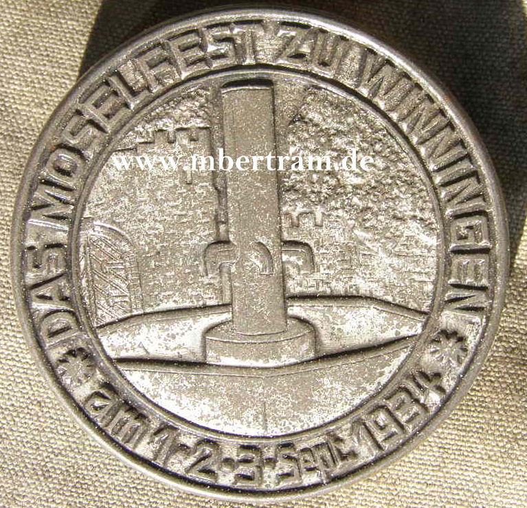 Das Moselfest zu Winningen am 1.2.3.Sept. 1934 Metallabz.