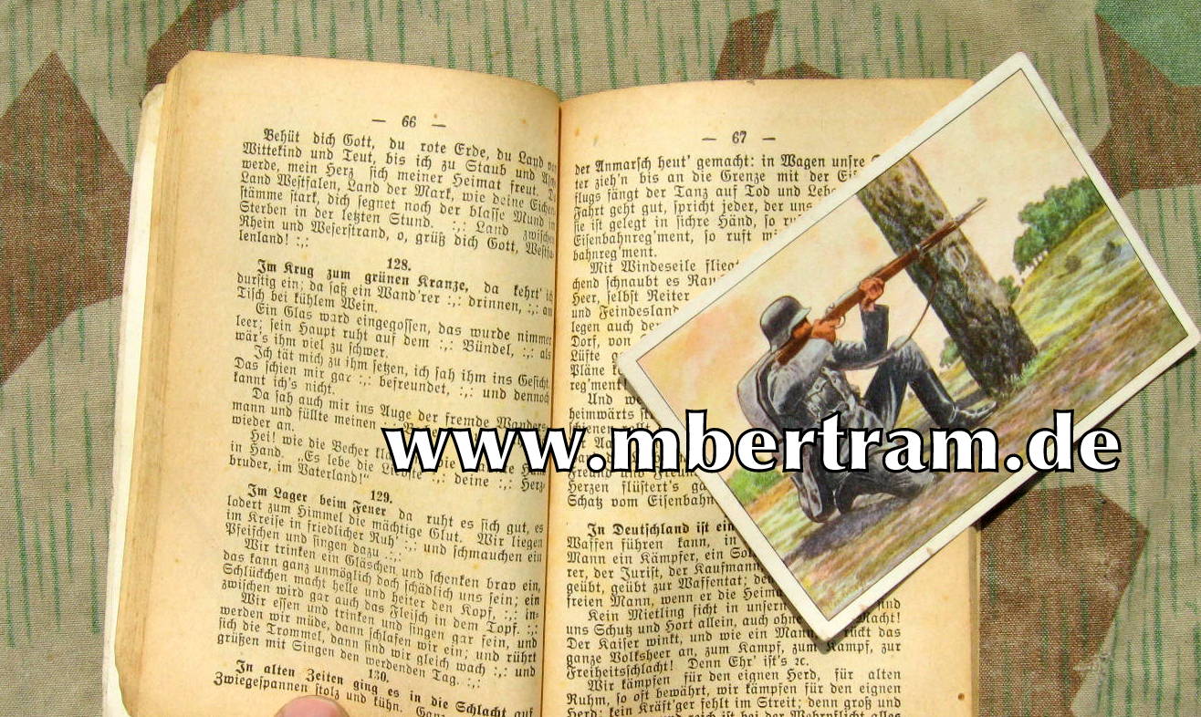 Patriotisches Liederbuch, 2. westf. Pionier Btl. Nr. 24, um 1915.