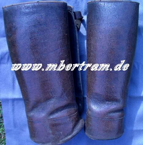 1. Weltkrieg Paar braune Ledergamaschen für Offiziere 1915